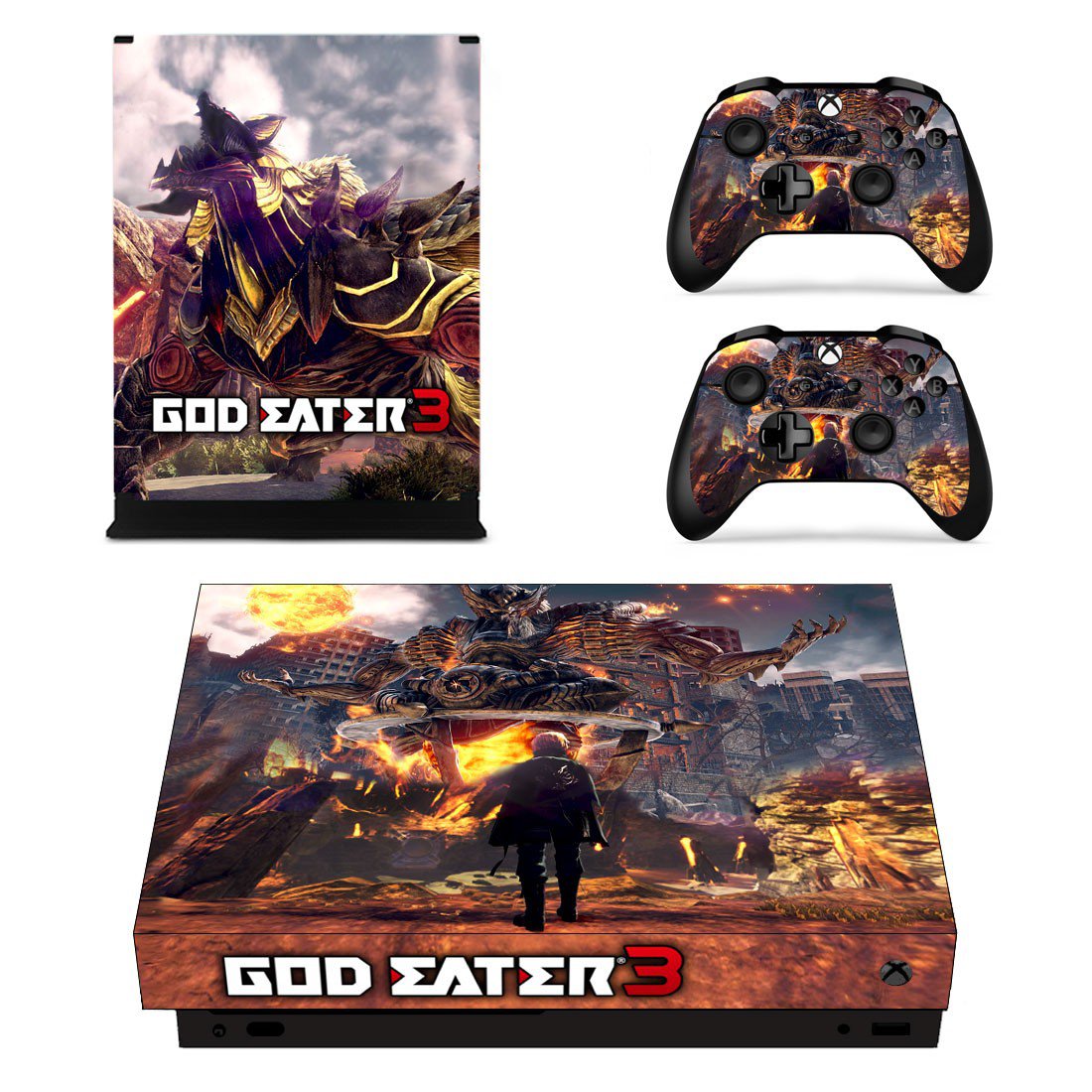 God Eater 3 decal skin sticker for Xbox One X console and controllers