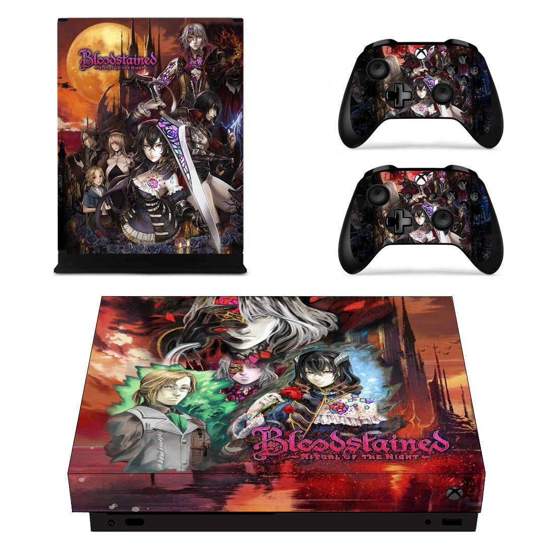 Bloodstained Ritual of the Night decal skin sticker for Xbox One X console and controllers