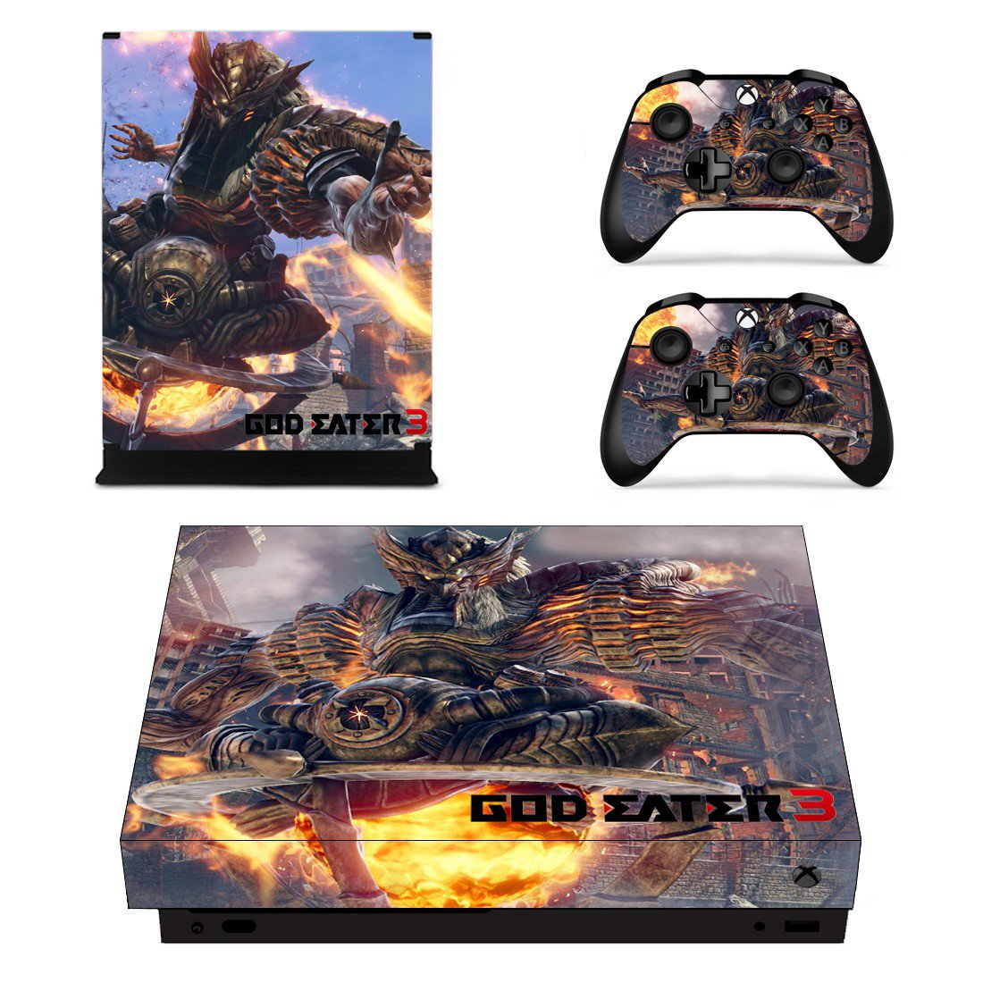 God Eater 3 decal skin sticker for Xbox One X console and controllers