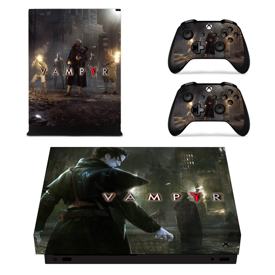 Vampyr decal skin sticker for Xbox One X console and controllers