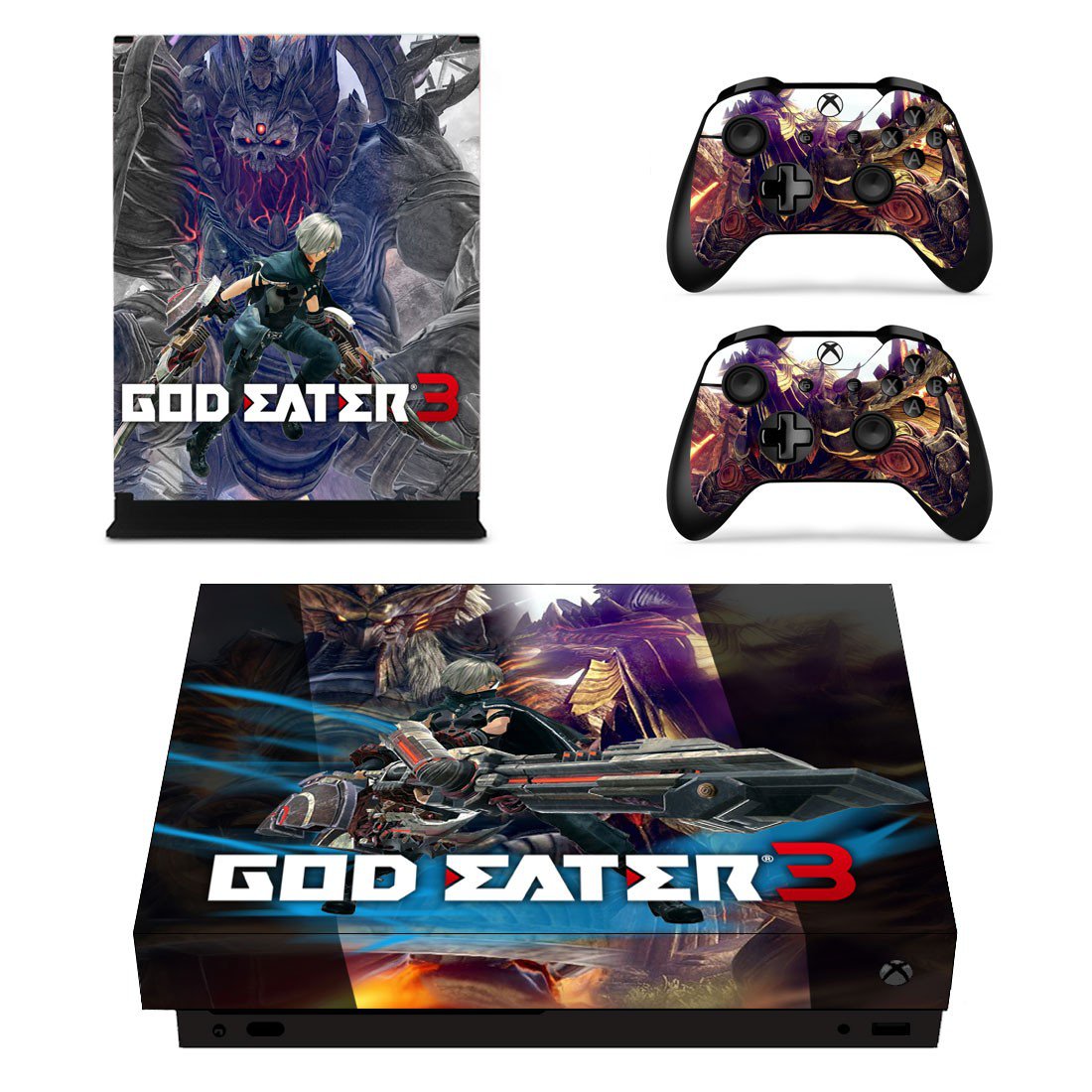 God Eater 3 decal skin sticker for Xbox One X console and controllers