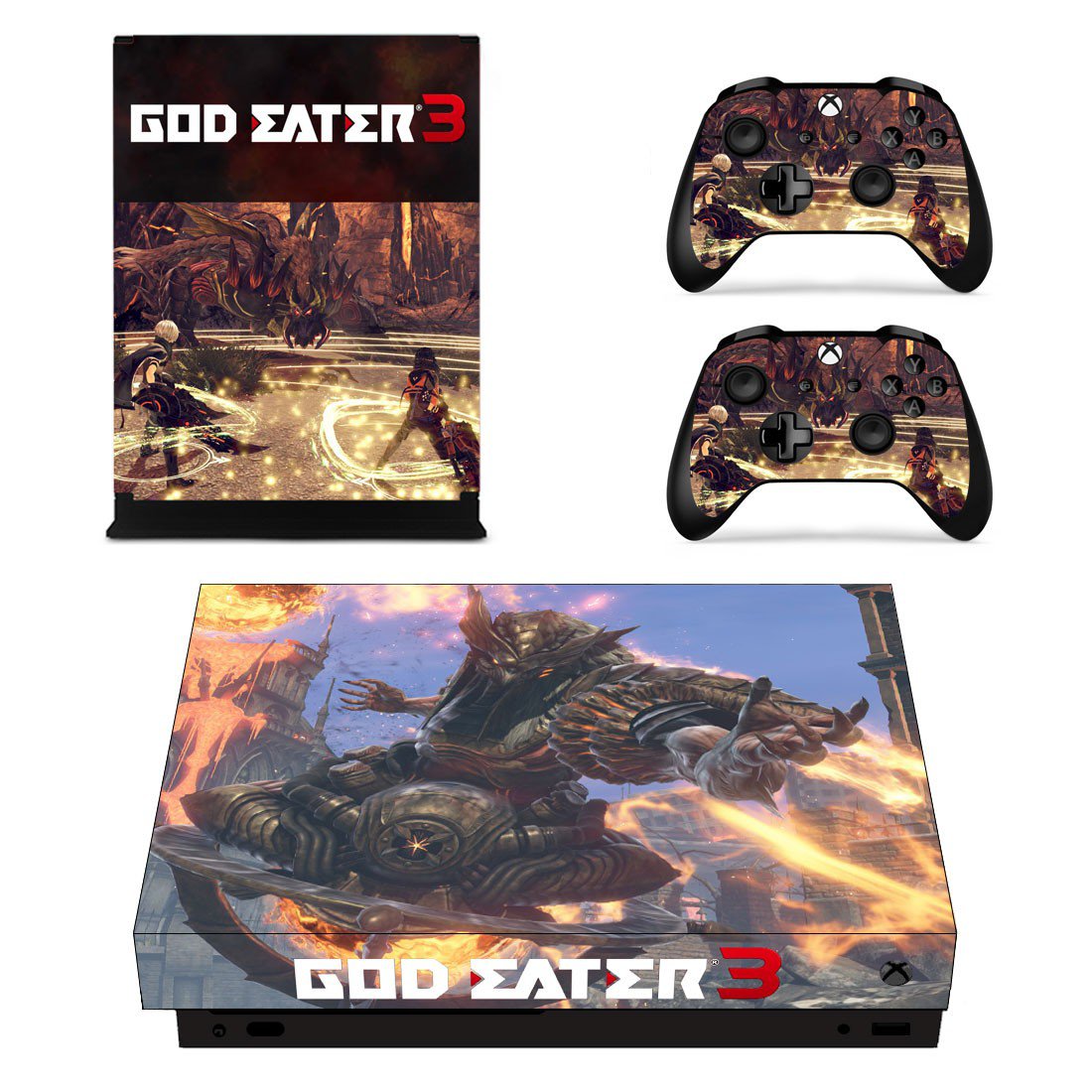God Eater 3 decal skin sticker for Xbox One X console and controllers