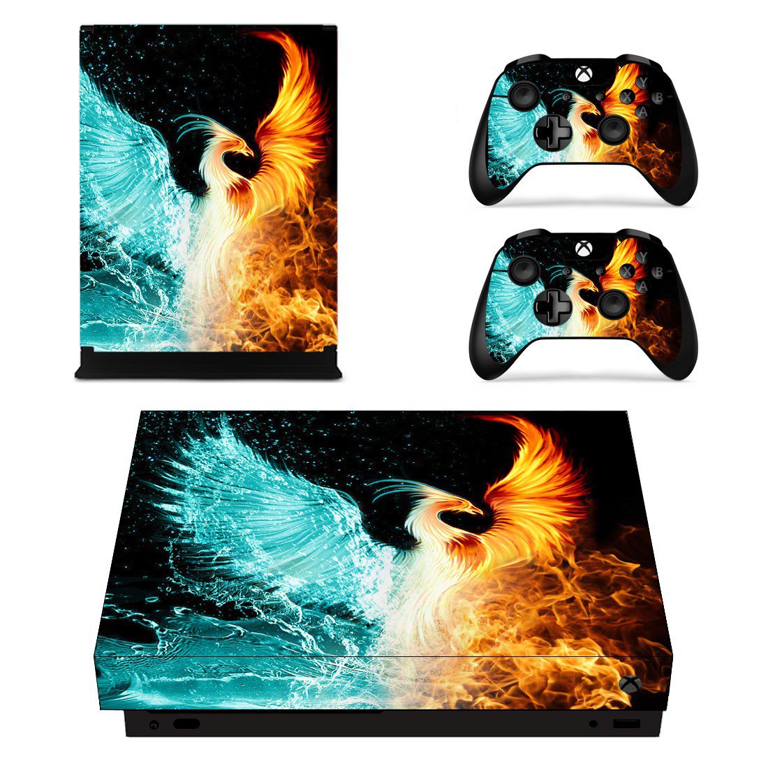 Your Soaring Phoenix decal skin sticker for Xbox One X console and controllers