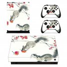 Chinese Culture Animals decal skin sticker for Xbox One X console and controllers