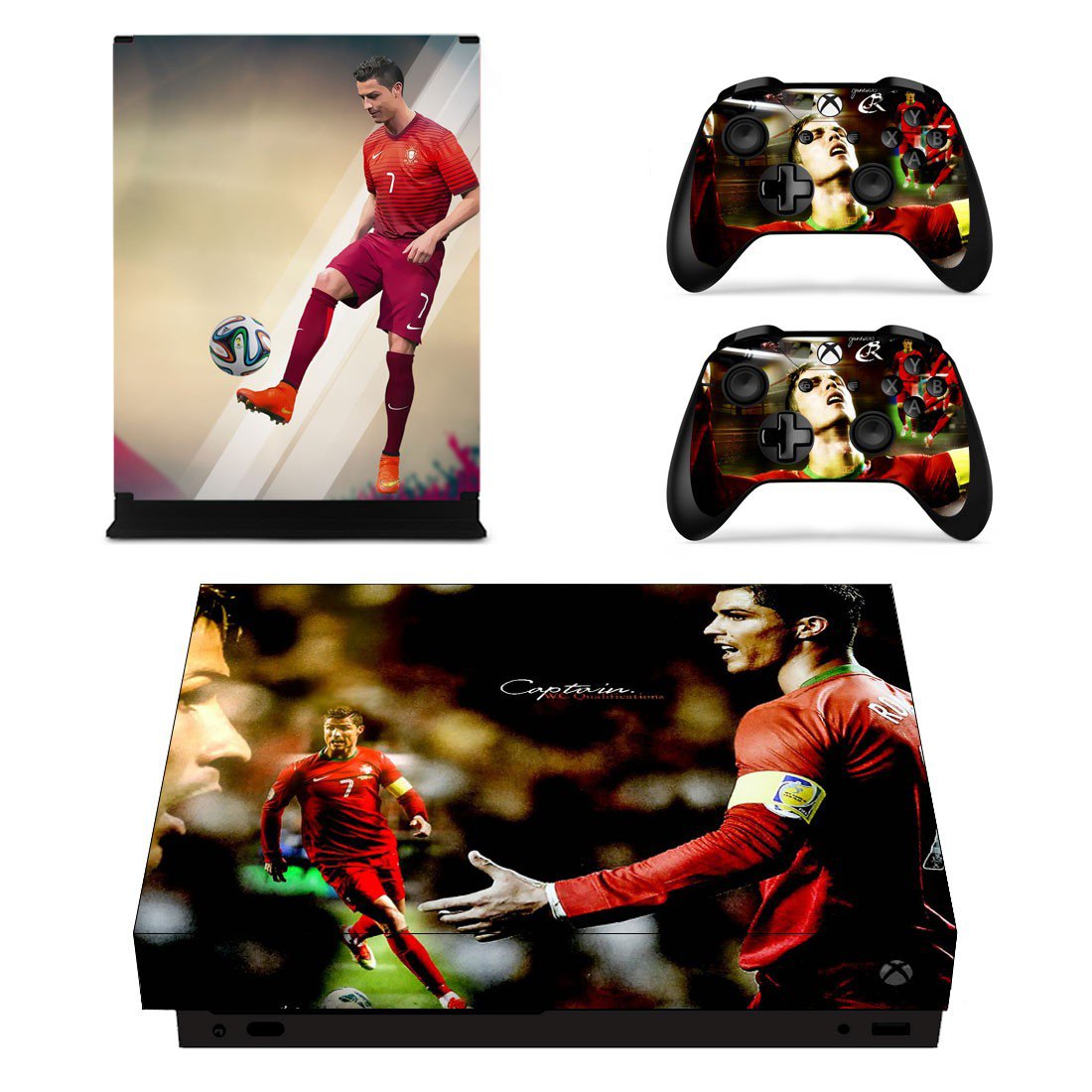 2018 FIFA World Cup Cristiano Ronaldo decal skin sticker for Xbox One X console and controllers