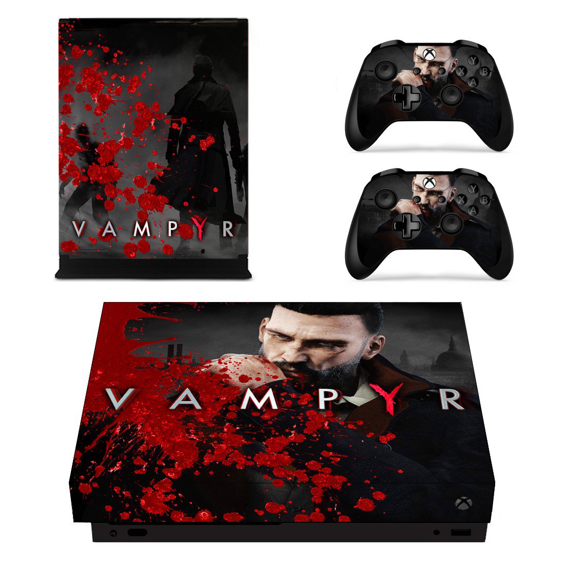 Vampyr decal skin sticker for Xbox One X console and controllers