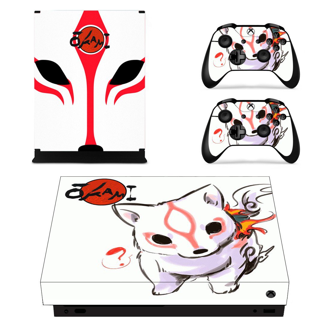 Okami Celestia decal skin sticker for Xbox One X console and controllers