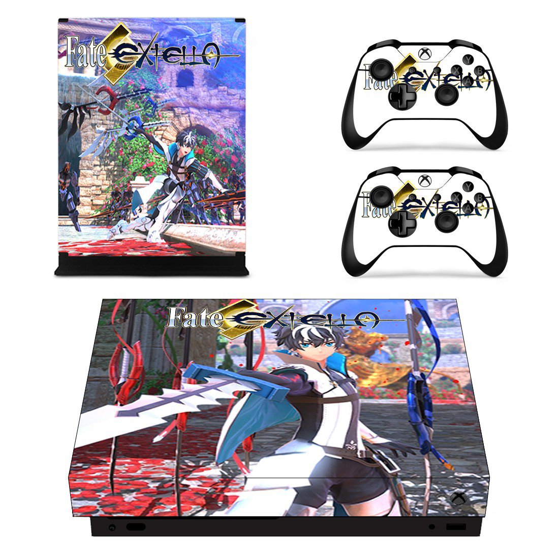 Fate Extella decal skin sticker for Xbox One X console and controllers