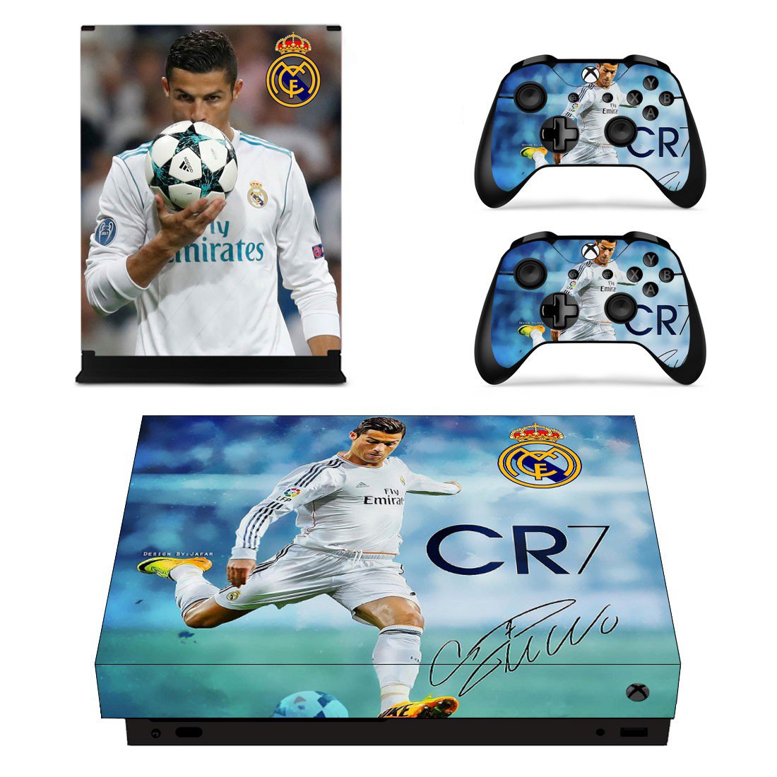 Cristiano Ronaldo decal skin sticker for Xbox One X console and controllers