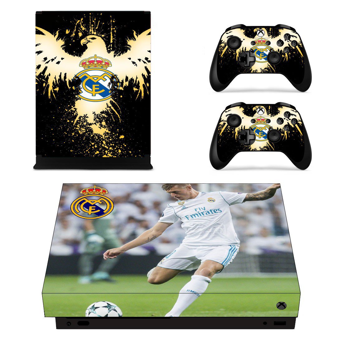Real Madrid decal skin sticker for Xbox One X console and controllers