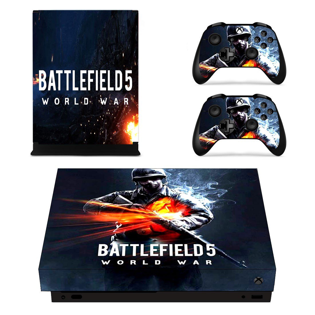 Battlefield 5 world war decal skin sticker for Xbox One X console and controllers