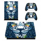 Lion Wallpaper decal skin sticker for Xbox One X console and controllers