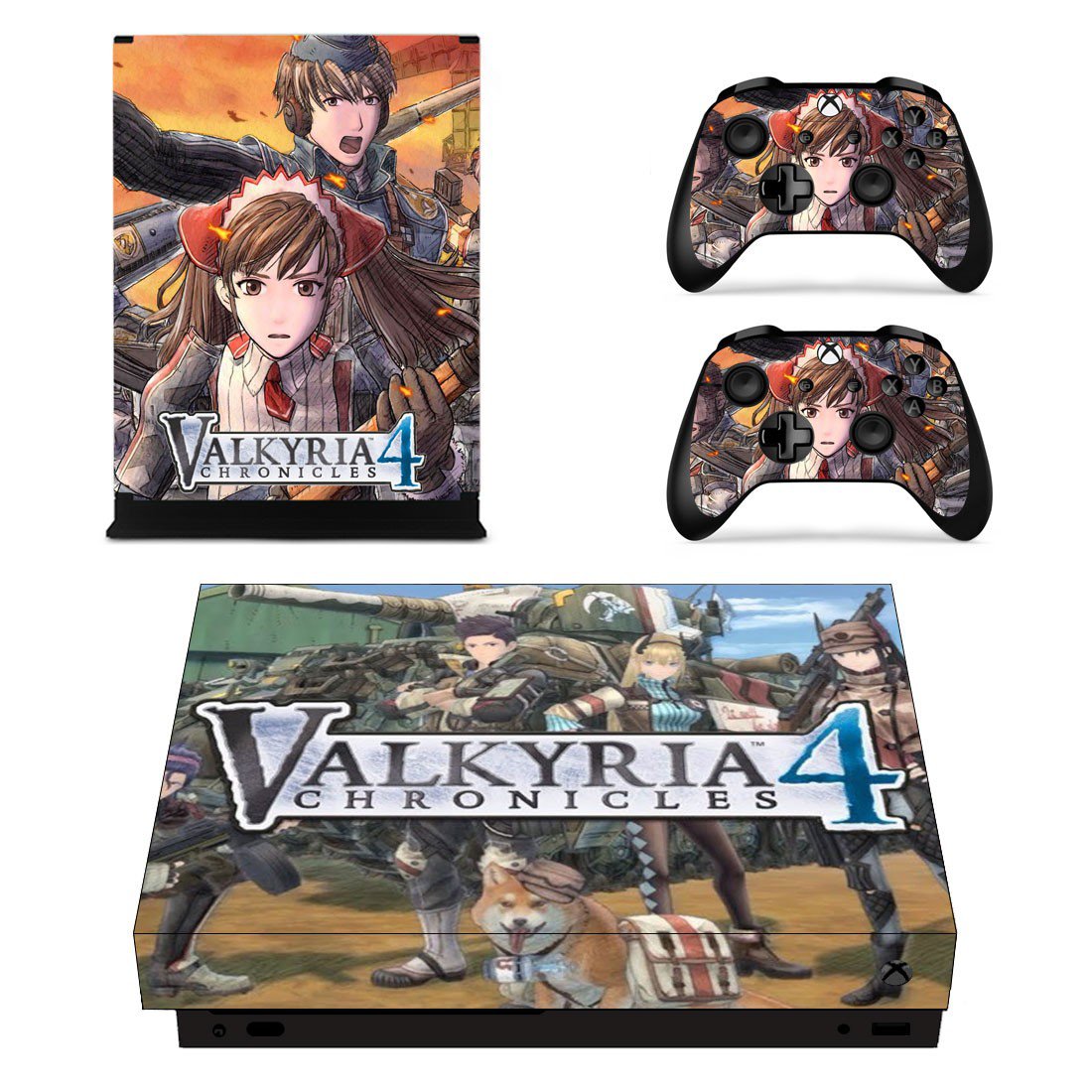 Valkyria Chronicles 4 decal skin sticker for Xbox One X console and controllers