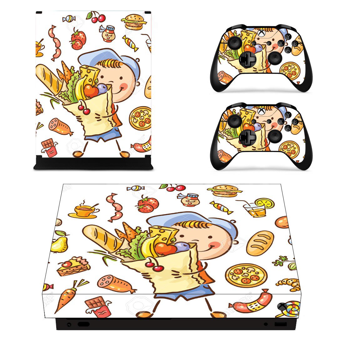 Fast food decal skin sticker for Xbox One X console and controllers