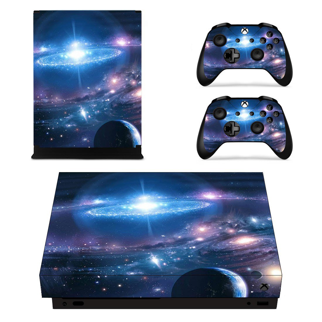 Galaxy Wallpaper decal skin sticker for Xbox One X console and controllers