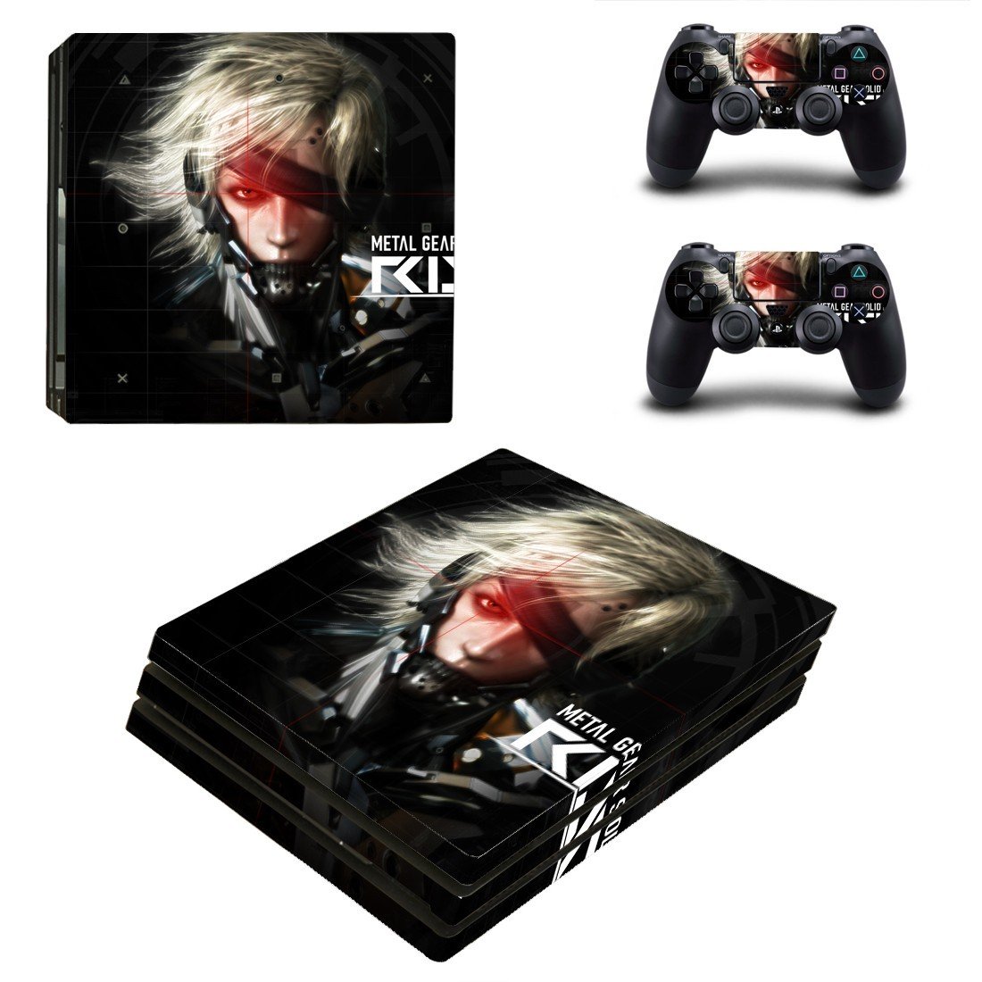 Metal Gear Solid Rising decal skin sticker for PS4 Pro console and controllers