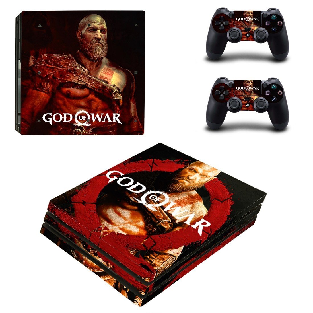 God of War 4 decal skin sticker for PS4 Pro console and controllers