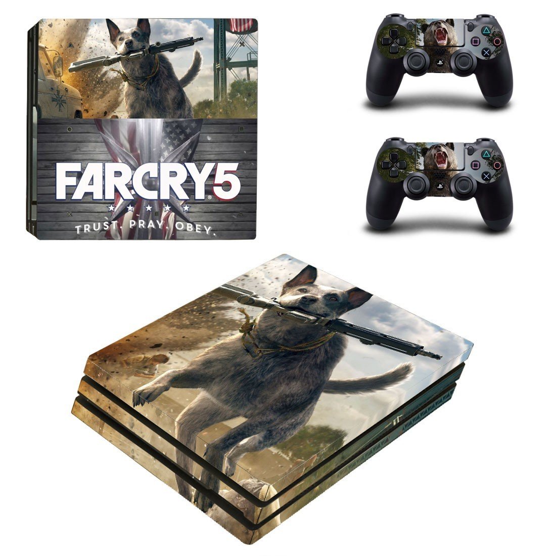 Far Cry 5 decal skin sticker for PS4 Pro console and controllers