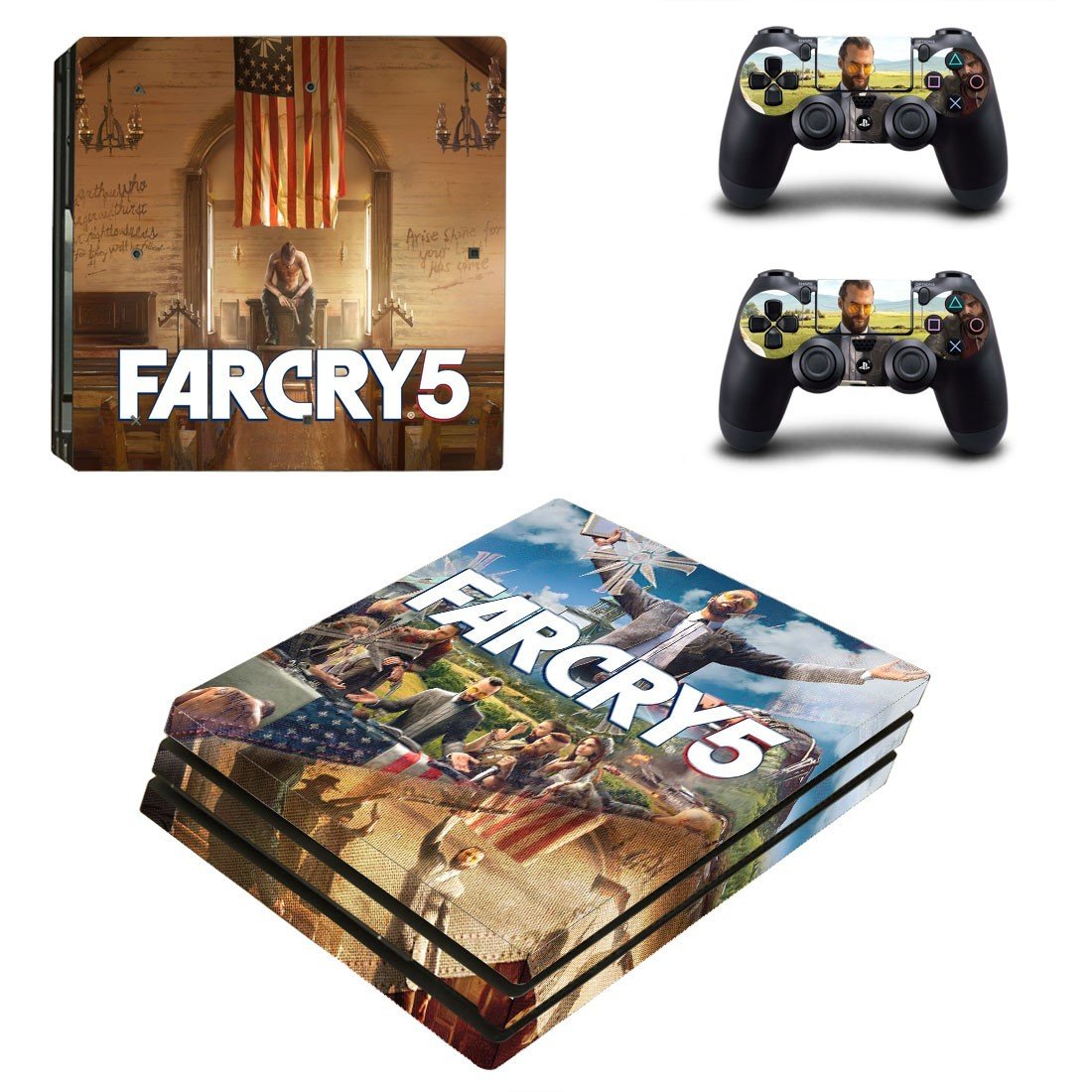 Far Cry 5 decal skin sticker for PS4 Pro console and controllers