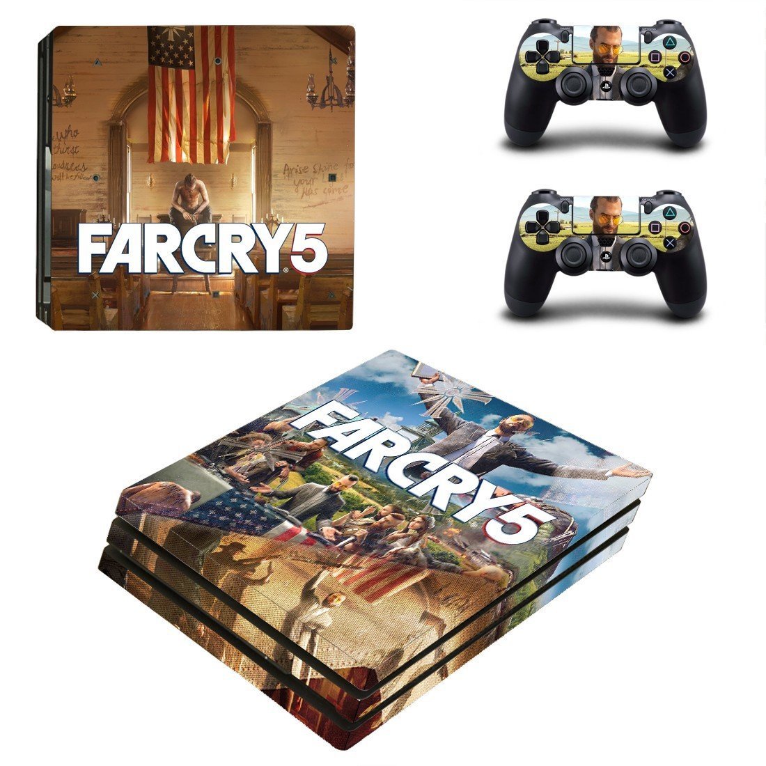 Far Cry 5 decal skin sticker for PS4 Pro console and controllers