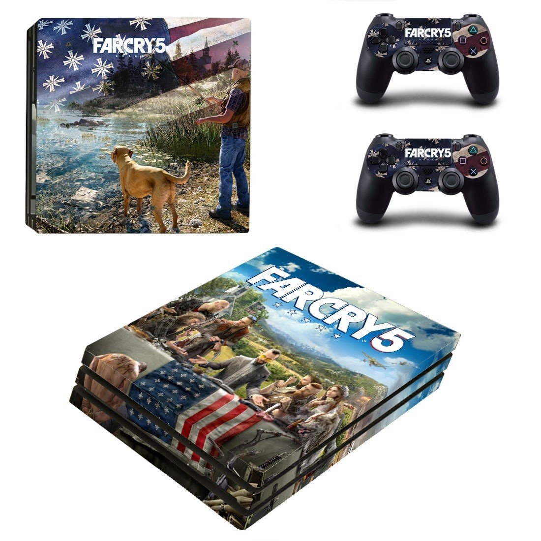 Far Cry 5 decal skin sticker for PS4 Pro console and controllers