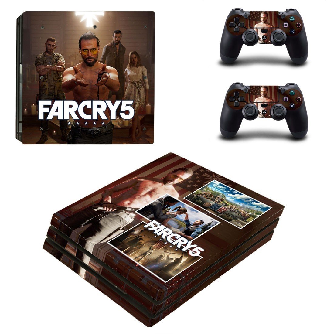Far Cry 5 decal skin sticker for PS4 Pro console and controllers
