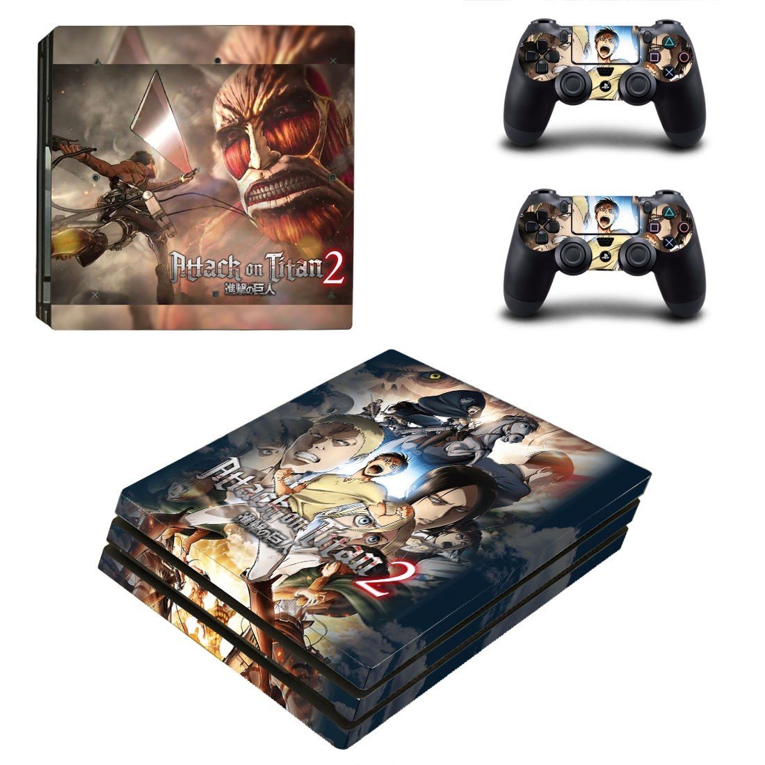 Attack on Titan 2 decal skin sticker for PS4 Pro console and controllers