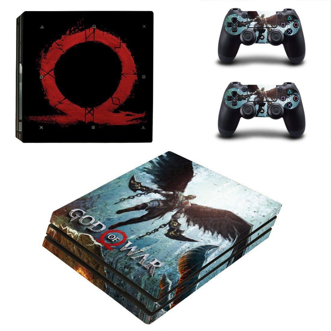 God of War 4 decal skin sticker for PS4 Pro console and controllers