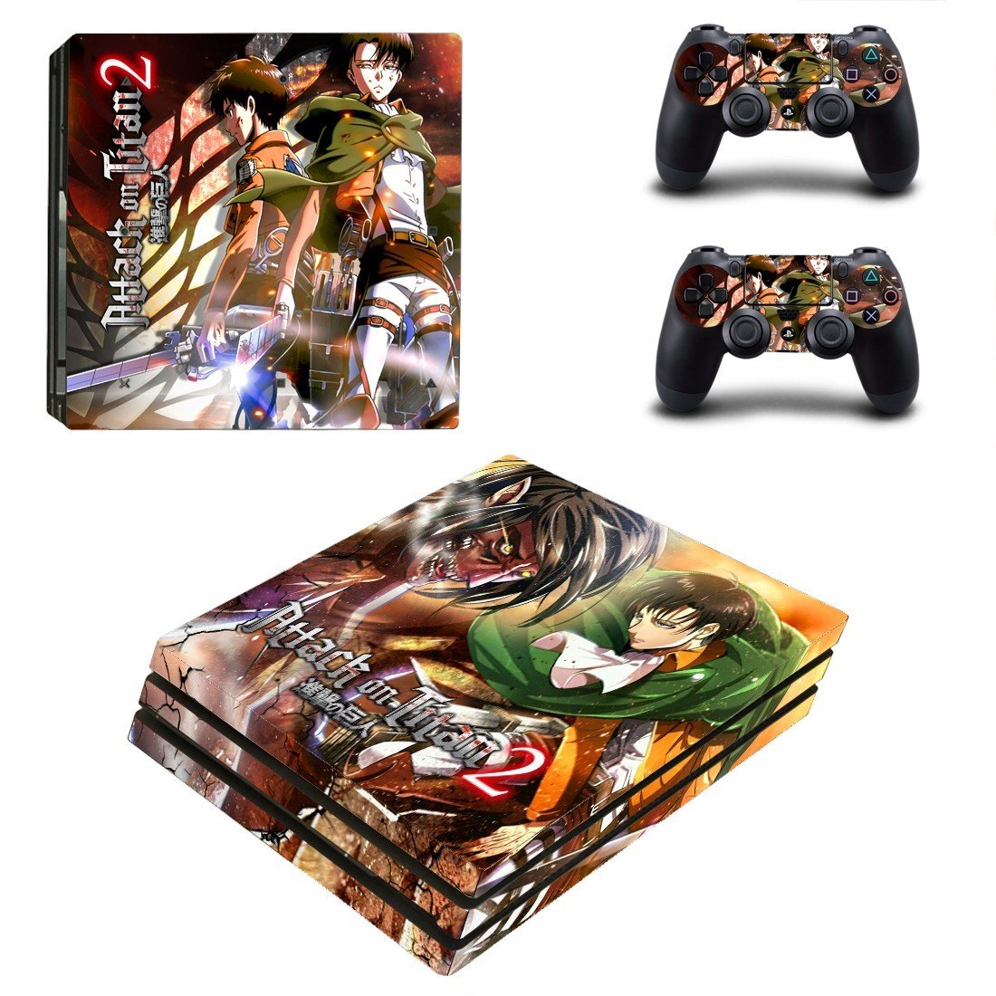Attack on Titan 2 decal skin sticker for PS4 Pro console and controllers