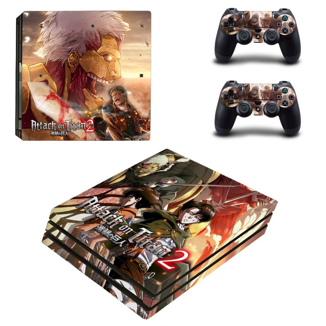 Attack on Titan 2 decal skin sticker for PS4 Pro console and controllers
