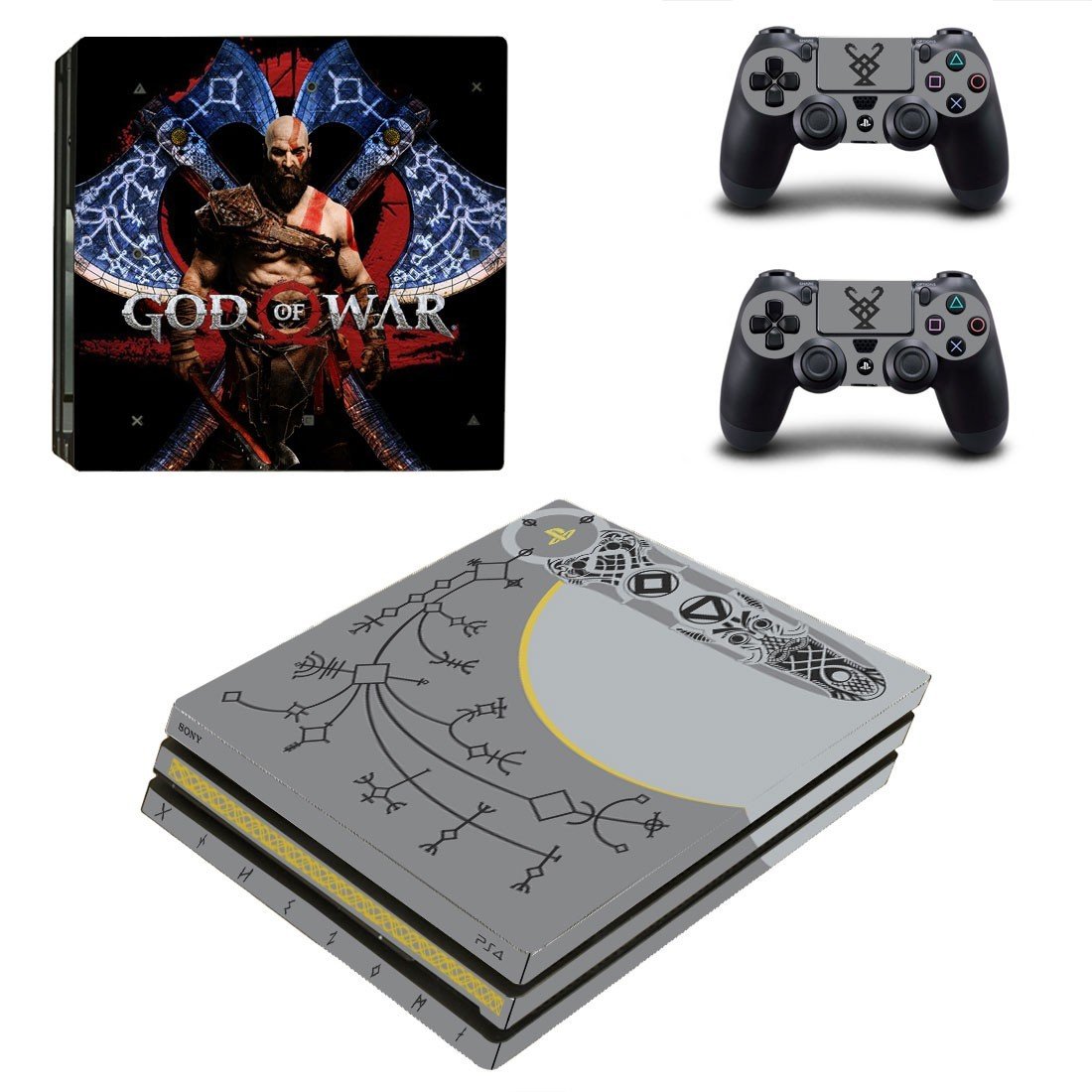 God of War 4 decal skin sticker for PS4 Pro console and controllers
