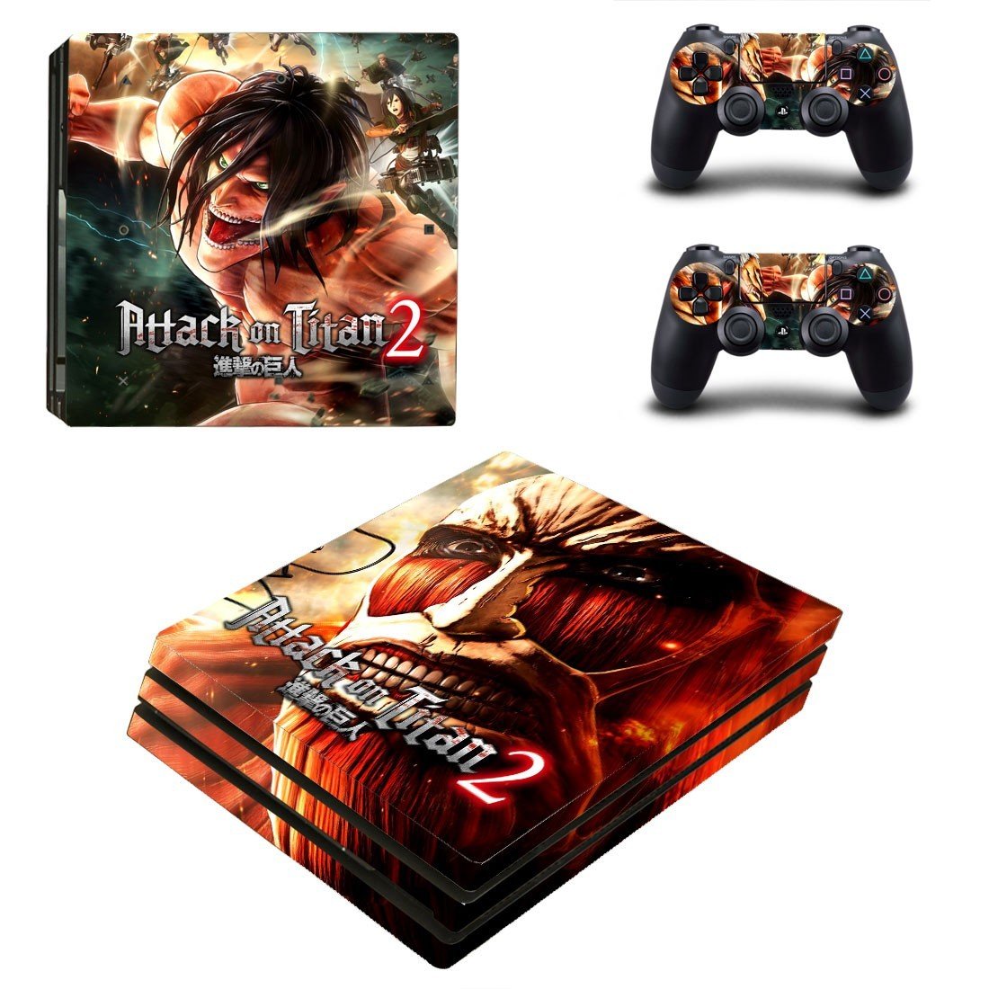 Attack on Titan 2 decal skin sticker for PS4 Pro console and controllers
