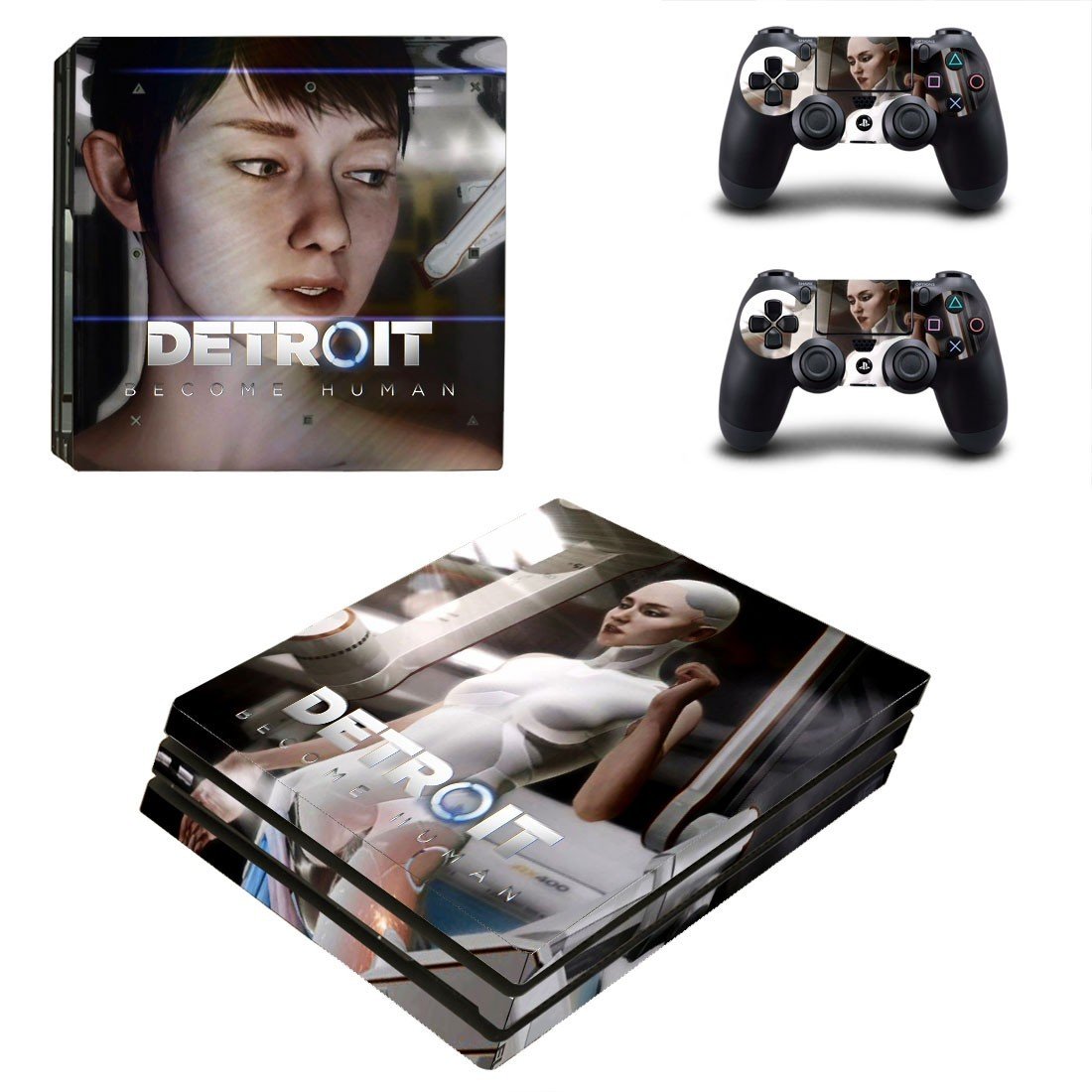 Detroit Become Human decal skin sticker for PS4 Pro console and controllers