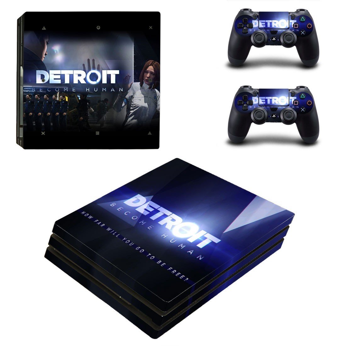 Detroit Become Human decal skin sticker for PS4 Pro console and controllers