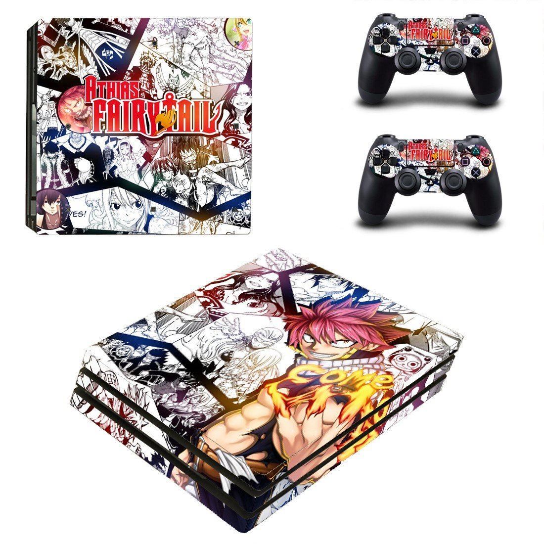Fairy Tail decal skin sticker for PS4 Pro console and controllers