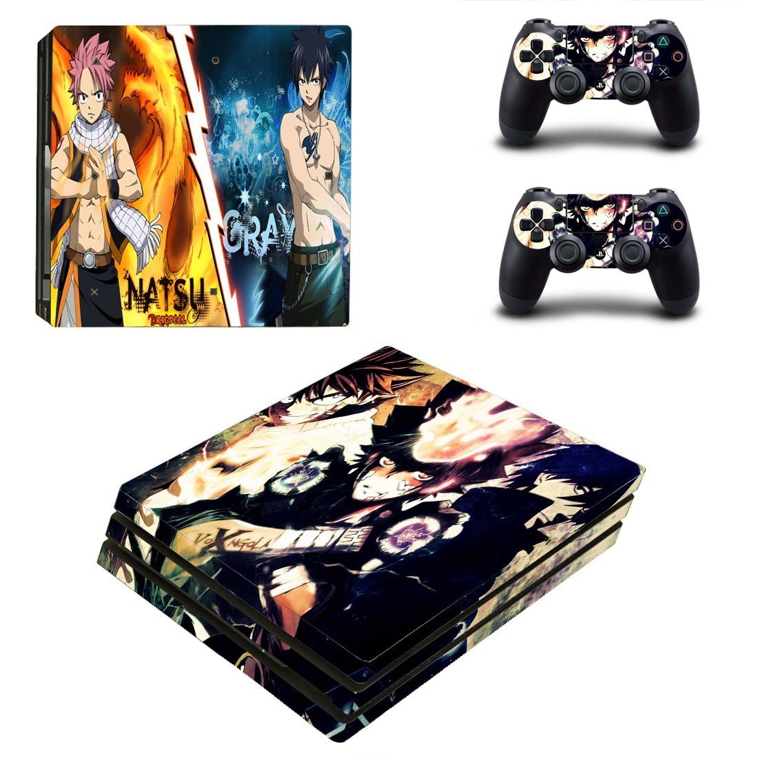 Fairy Tail decal skin sticker for PS4 Pro console and controllers