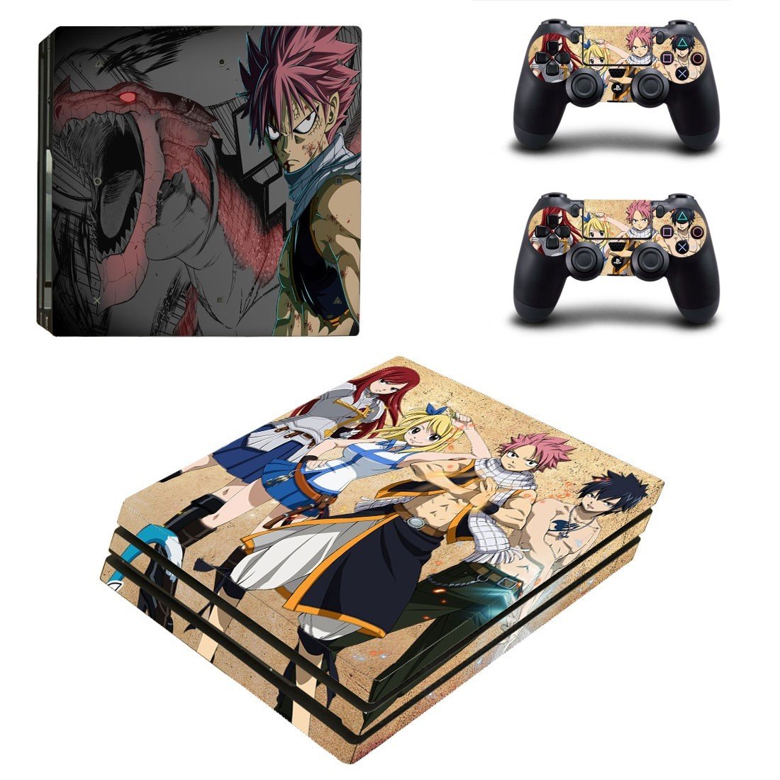 Fairy Tail decal skin sticker for PS4 Pro console and controllers