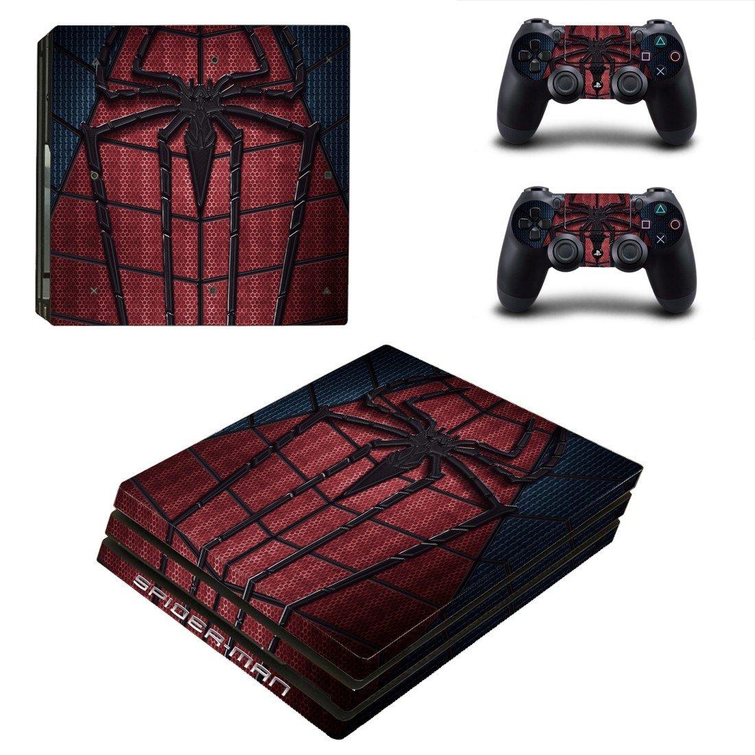 Spider Man decal skin sticker for PS4 Pro console and controllers