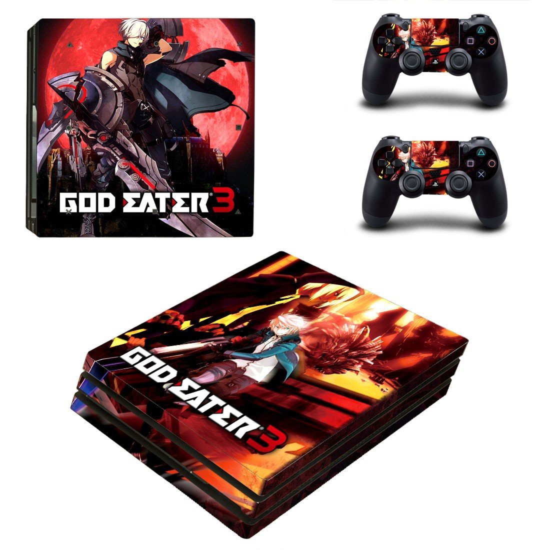 God Eater 3 decal skin sticker for PS4 Pro console and controllers