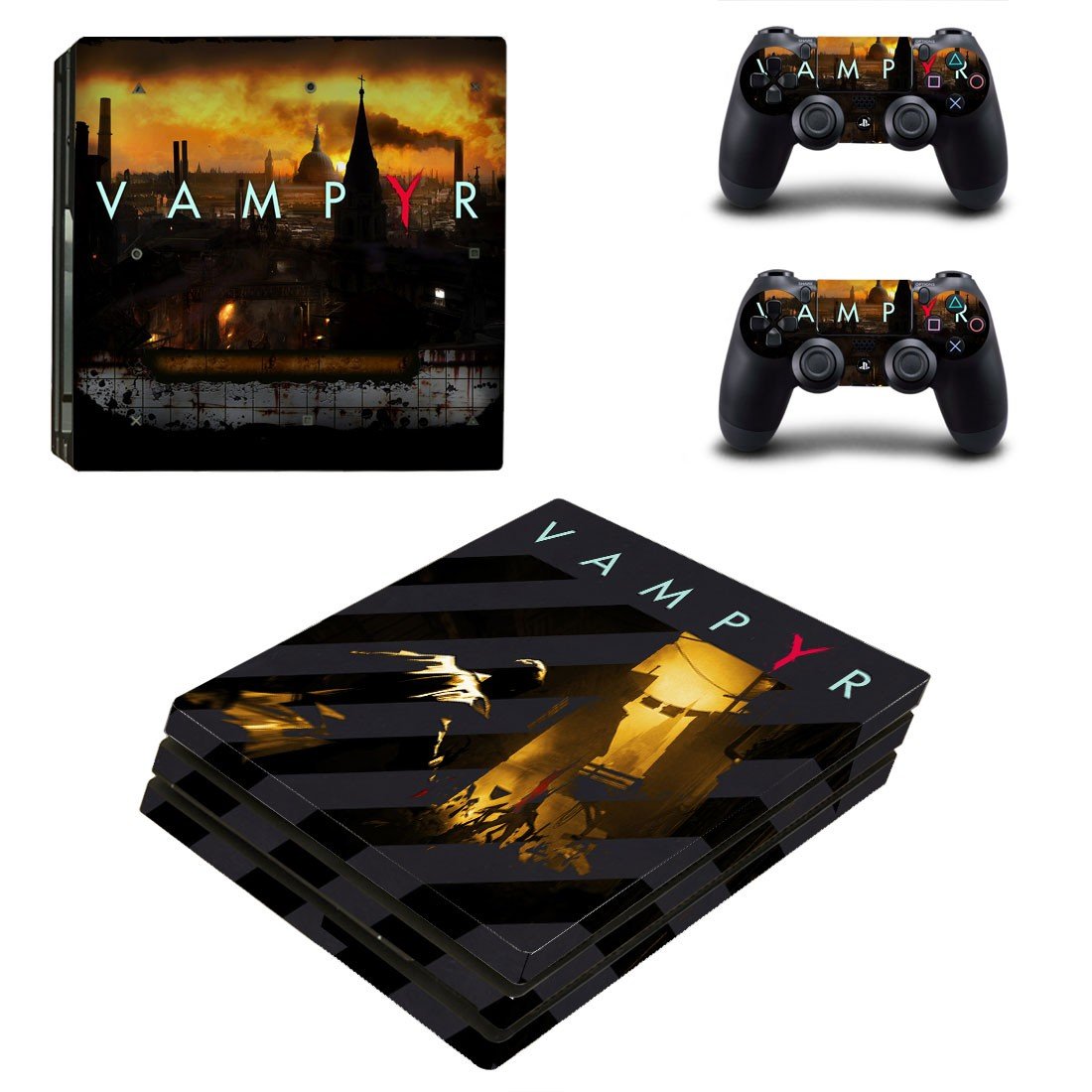 Vampyr decal skin sticker for PS4 Pro console and controllers