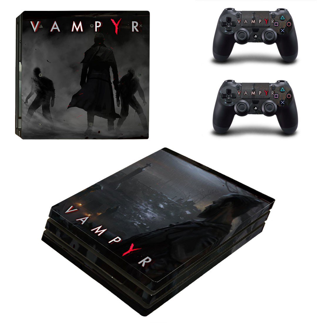 Vampyr decal skin sticker for PS4 Pro console and controllers