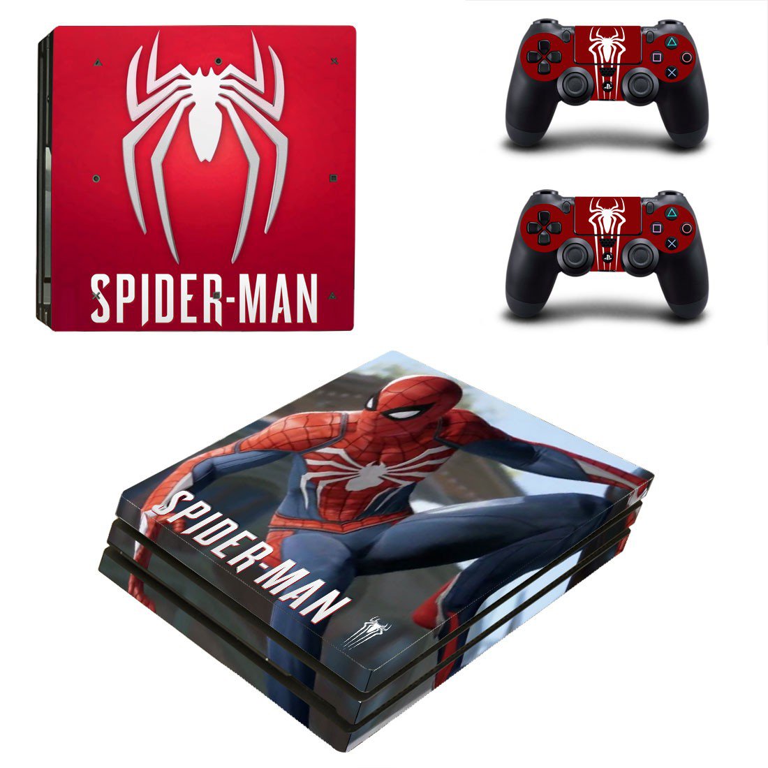 Spider Man decal skin sticker for PS4 Pro console and controllers