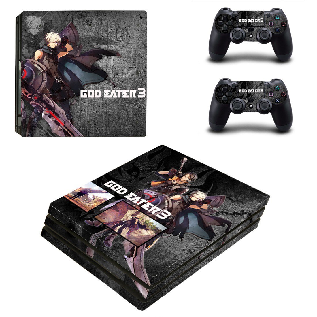 God Eater 3 decal skin sticker for PS4 Pro console and controllers