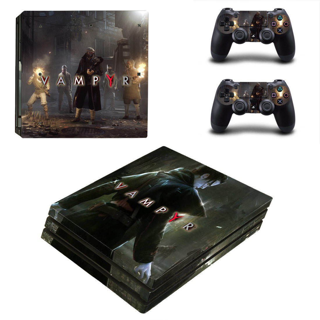 Vampyr decal skin sticker for PS4 Pro console and controllers