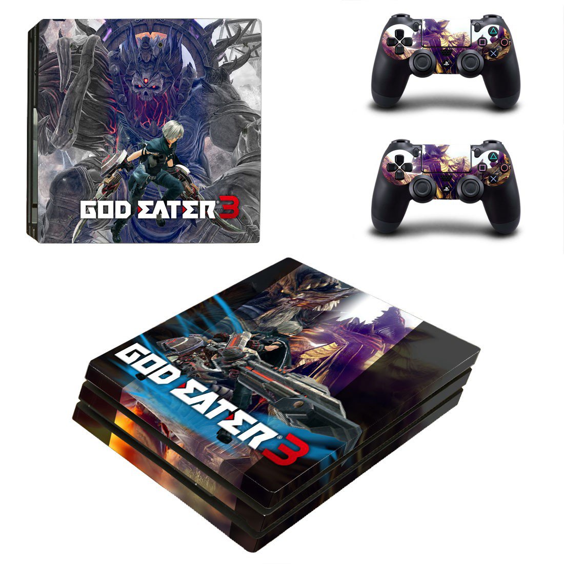 God Eater 3 decal skin sticker for PS4 Pro console and controllers