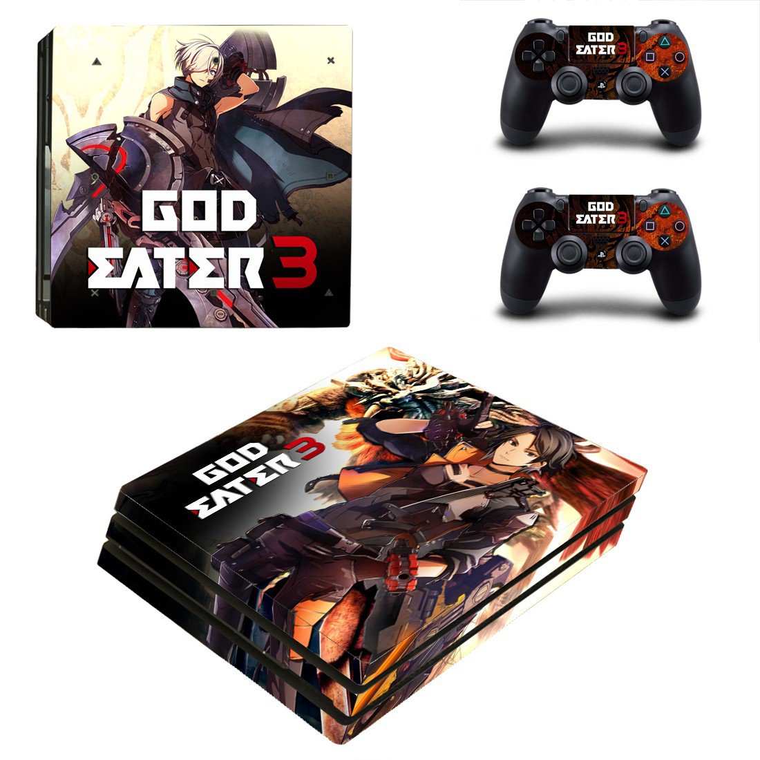 God Eater 3 decal skin sticker for PS4 Pro console and controllers