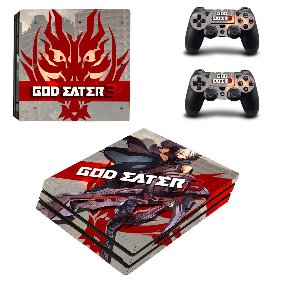 God Eater 3 decal skin sticker for PS4 Pro console and controllers