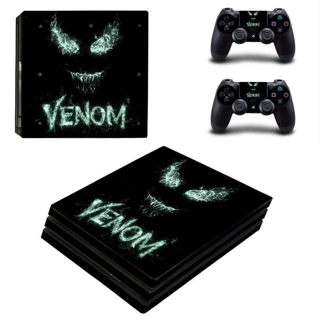 Venom decal skin sticker for PS4 Pro console and controllers