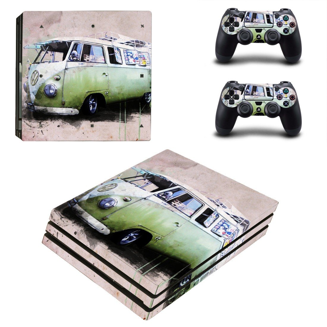 Bus Wallpaper decal skin sticker for PS4 Pro console and controllers