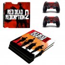 Red Dead Redemption 2 decal skin sticker for PS4 Pro console and controllers
